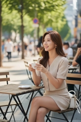 Sét áo cổ tim cài cúc dáng croptop tay bồng & chân váy chữ A