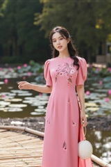 Áo dài Minh Yên thêu thủ công