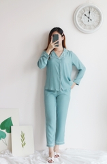 Sét áo pijama cổ hai ve & quần dài cạp chun