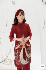 Sét áo dài in hình cô giá đội hoa