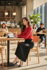 Áo sơ mi dáng suông cổ tròn