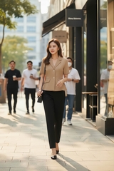 Áo vest hai khuy tay cộc