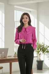 Áo sơ mi dài tay cổ nơ