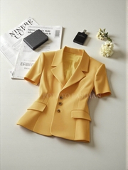 Áo vest cổ K tay cộc hai ly thân trước