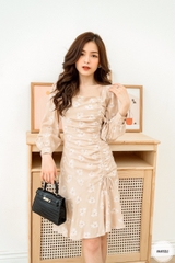 Váy cổ vuông lệch rút dây