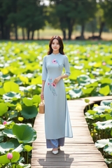 Áo dài Thủy Đình thêu thủ công