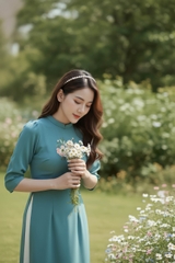 Áo dài Diễm An thêu thủ công