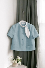 Áo croprop nắp túi sườn