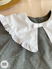 Áo cỏ tròn, lá cổ bản to nhún bèo dáng suông