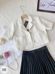 Áo tweed cổ hai ve dáng croptop