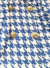 Áo tweed vest cổ bẻ 2 hàng cúc dáng dài