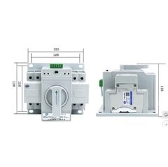 Chuyển nguồn tự động ATS chậm 125A - 2P 1 pha