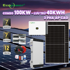 Hệ thống điện năng lượng mặt trời hòa lưới 100KWP 3 pha - lưu trữ 40KWH áp cao