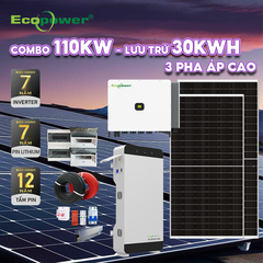 Hệ thống điện năng lượng mặt trời hòa lưới 110KWP 3 pha - lưu trữ 30KWH áp cao