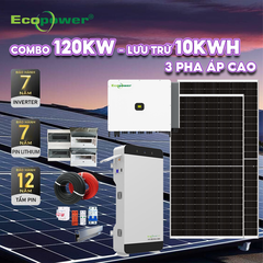 Hệ thống điện năng lượng mặt trời hòa lưới 120KWP 3 pha - lưu trữ 10KWH áp cao
