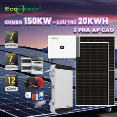 Hệ thống điện năng lượng mặt trời hòa lưới 150KWP 3 pha - lưu trữ 20KWH áp cao