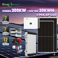 Hệ thống điện năng lượng mặt trời hòa lưới 200KWP 3 pha - lưu trữ 20KWH áp cao