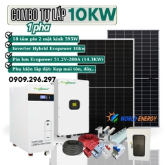COMBO TỰ LẮP HỆ HOÀ LƯỚI LƯU TRỮ (HYBRID) 10KW (Combo 04)