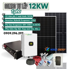 COMBO TỰ LẮP HỆ HOÀ LƯỚI LƯU TRỮ (HYBRID) 12KW (Combo 01)