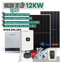 COMBO TỰ LẮP HỆ HOÀ LƯỚI LƯU TRỮ (HYBRID) 12KW (Combo 02)
