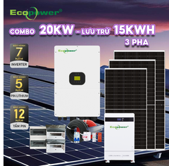 Hệ thống điện mặt trời hòa lưới 3 pha 20KW có lưu trữ 15KWH tự lắp