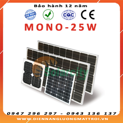 Tấm Pin Năng Lượng Mặt Trời Mono 25W