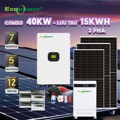 Hệ thống điện mặt trời hòa lưới 3 pha 40KW có lưu trữ 15KWH tự lắp