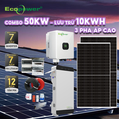 Hệ thống điện năng lượng mặt trời hòa lưới 50KWP 3 pha - lưu trữ 10KWH áp cao