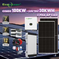 Hệ thống điện năng lượng mặt trời hòa lưới 100KWP 3 pha - lưu trữ 30KWH áp cao
