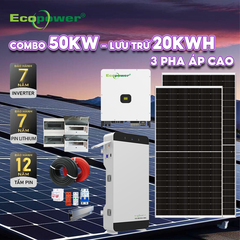 Hệ thống điện năng lượng mặt trời hòa lưới 50KWP 3 pha - lưu trữ 20KWH áp cao