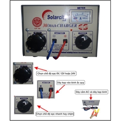 SẠC BÌNH ẮC QUY SOLARCITY 30A - 6V/12V/24V