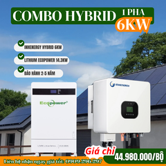 Hệ thống điện năng lượng mặt trời Hybrid 6kw (combo 05)
