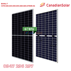 Tấm Pin Mono Canadian 670W (BiHiKu7 CS7N-670MB-AG)