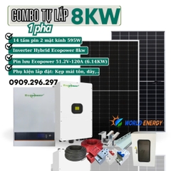 COMBO TỰ LẮP HỆ HOÀ LƯỚI LƯU TRỮ (HYBRID) 8KW (Combo 02)