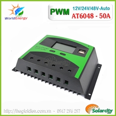 Điều khiển sạc Solar PWM 50A (AT6048) 12V/24V/48V Auto