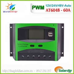 Điều khiển sạc Solar PWM 60A (AT6048) 12V/24V/48V Auto