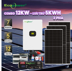 Hệ thống điện mặt trời hòa lưới 3 pha 15KW có lưu trữ 5KWH tự lắp