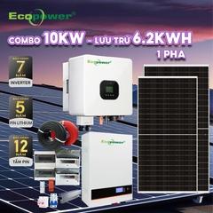 Hệ thống điện năng lượng mặt trời hòa lưới 10KWP - lưu trữ 6.2KWH