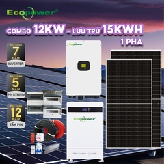 Hệ thống điện năng lượng mặt trời hòa lưới 12KWP - lưu trữ 15KWH