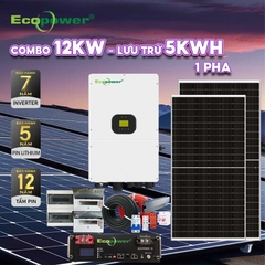 Hệ thống điện năng lượng mặt trời hòa lưới 12KWP - lưu trữ 5KWH