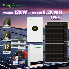 Hệ thống điện năng lượng mặt trời hòa lưới 12KWP - lưu trữ 6.2KWH