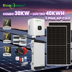 Hệ thống điện năng lượng mặt trời hòa lưới 30KWP 3 pha - lưu trữ 40KWH áp cao