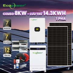 Hệ thống  điện năng lượng mặt trời hoà lưới 8KWP - lưu trữ 14.3KWH