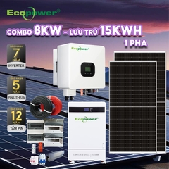 Hệ thống  điện năng lượng mặt trời hoà lưới 8KWP - lưu trữ 15KWH