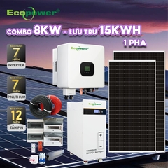 Hệ thống  điện năng lượng mặt trời hoà lưới 8KWP - lưu trữ 15KWH