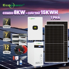 Hệ thống  điện năng lượng mặt trời hoà lưới 8KWP - lưu trữ 15KWH