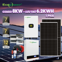 Hệ thống  điện năng lượng mặt trời hoà lưới 8KWP - lưu trữ 6.2KWH