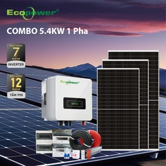 Hệ thống điện mặt trời hòa lưới 1 pha 5.4KW tự lắp