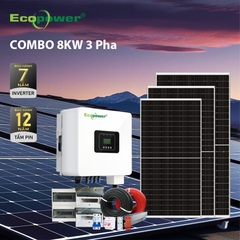 Hệ thống điện mặt trời hòa lưới 3 pha 8KW tự lắp