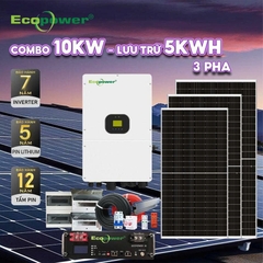 Hệ thống điện mặt trời hòa lưới 3 pha 10KW có lưu trữ 5KWH tự lắp
